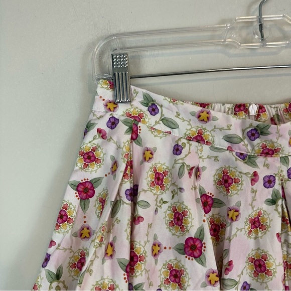 Ludo Cherry | Light Pink Floral A-Line Full Skirt with Pockets Size 8 - Picture 2 of 5